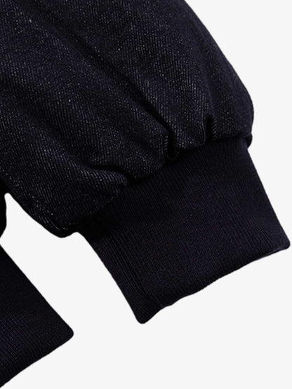 Denim Toggle Detail Bomber Jacket 