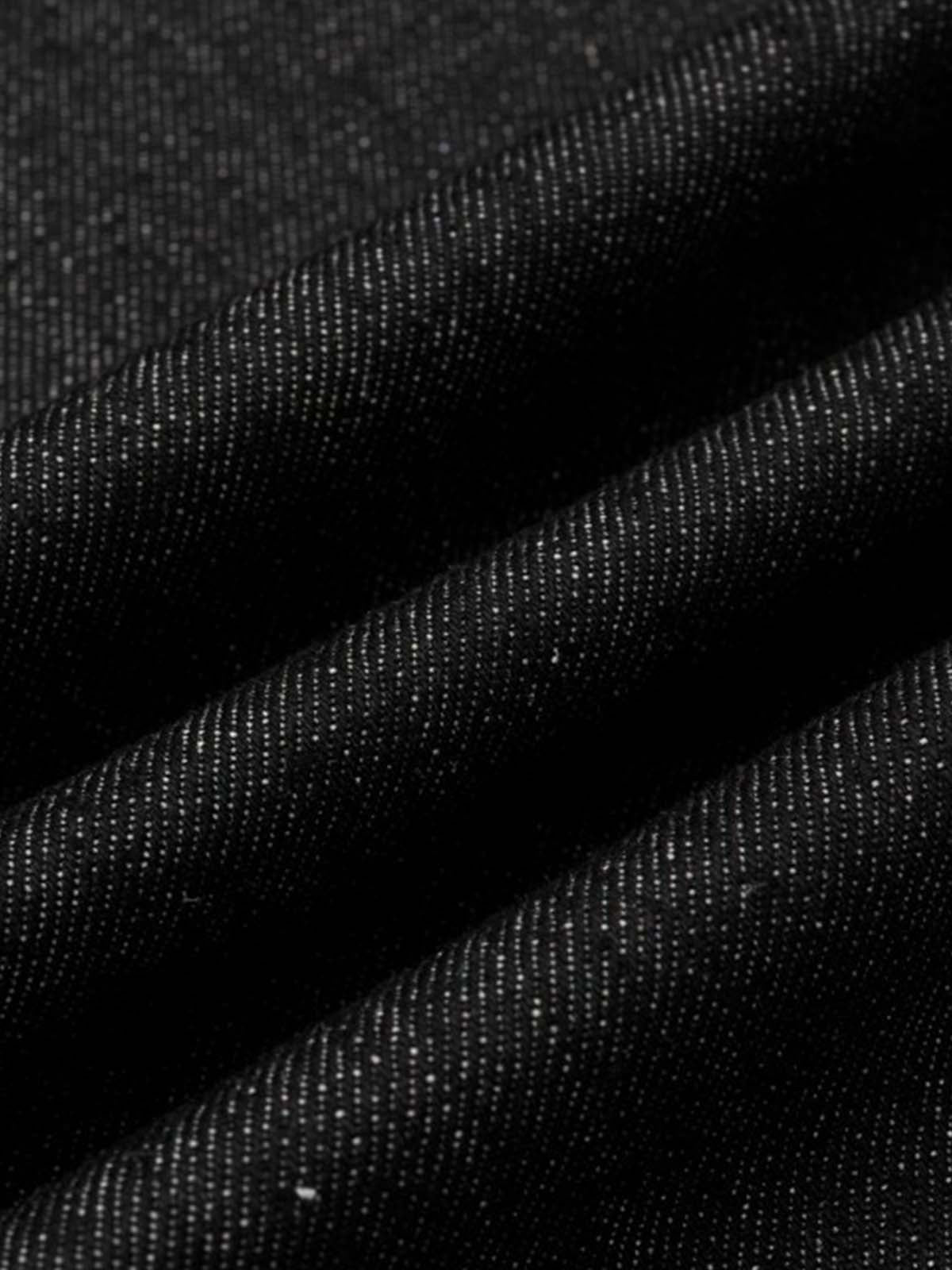 Black Denim Jacket with Red Embroidered Design for Men 