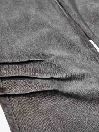 Washed Pleated Wide-Leg Jeans 