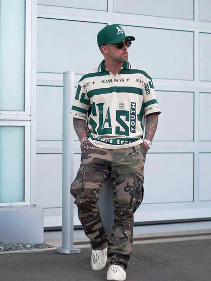 Thesupermade Contrast Color Slash Polo Shirt -1208 