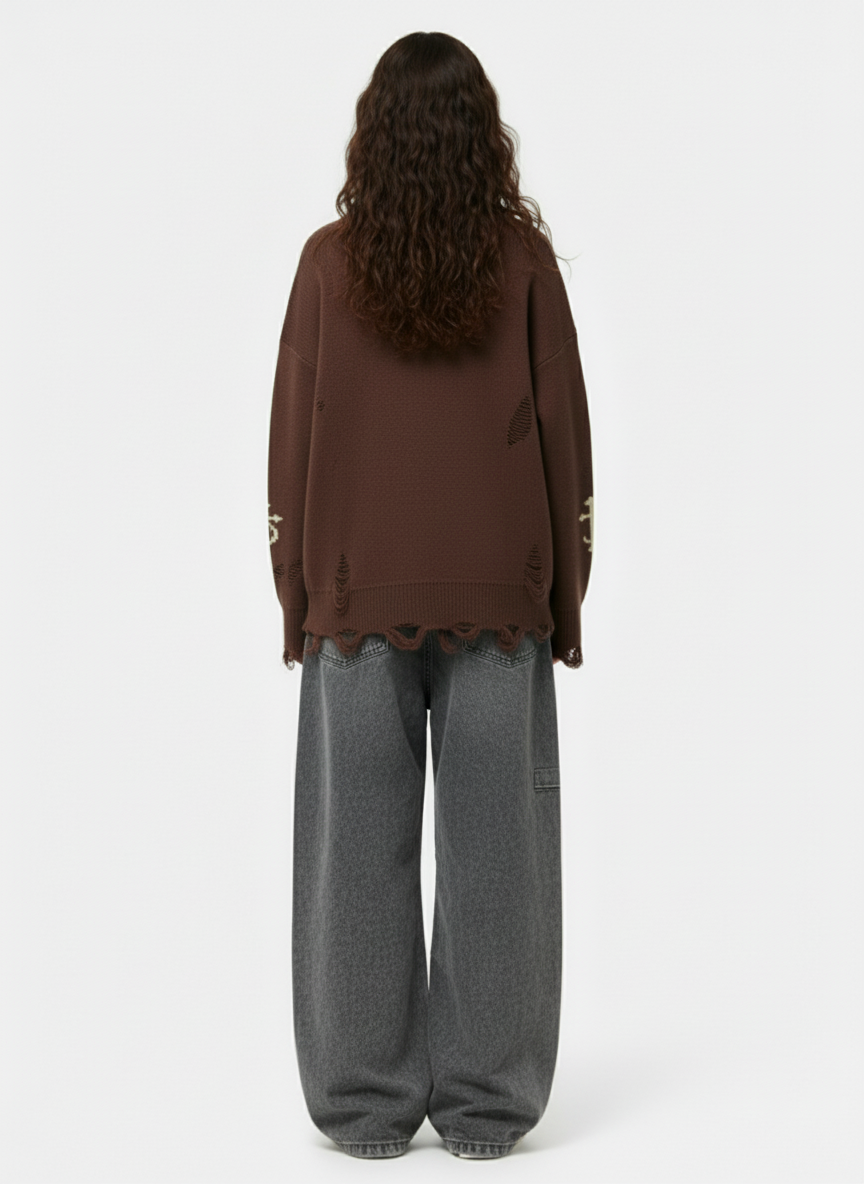 Vintage Acid-Washed Multi-Pocket Wide-Leg Cargo Barrel Jeans