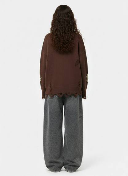 Vintage Acid-Washed Multi-Pocket Wide-Leg Cargo Barrel Jeans