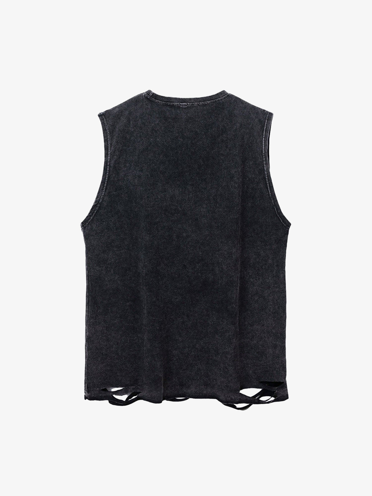 ThesupermadeVintage Metallic Phantom Letter Distressed Washed Vest - 2060 