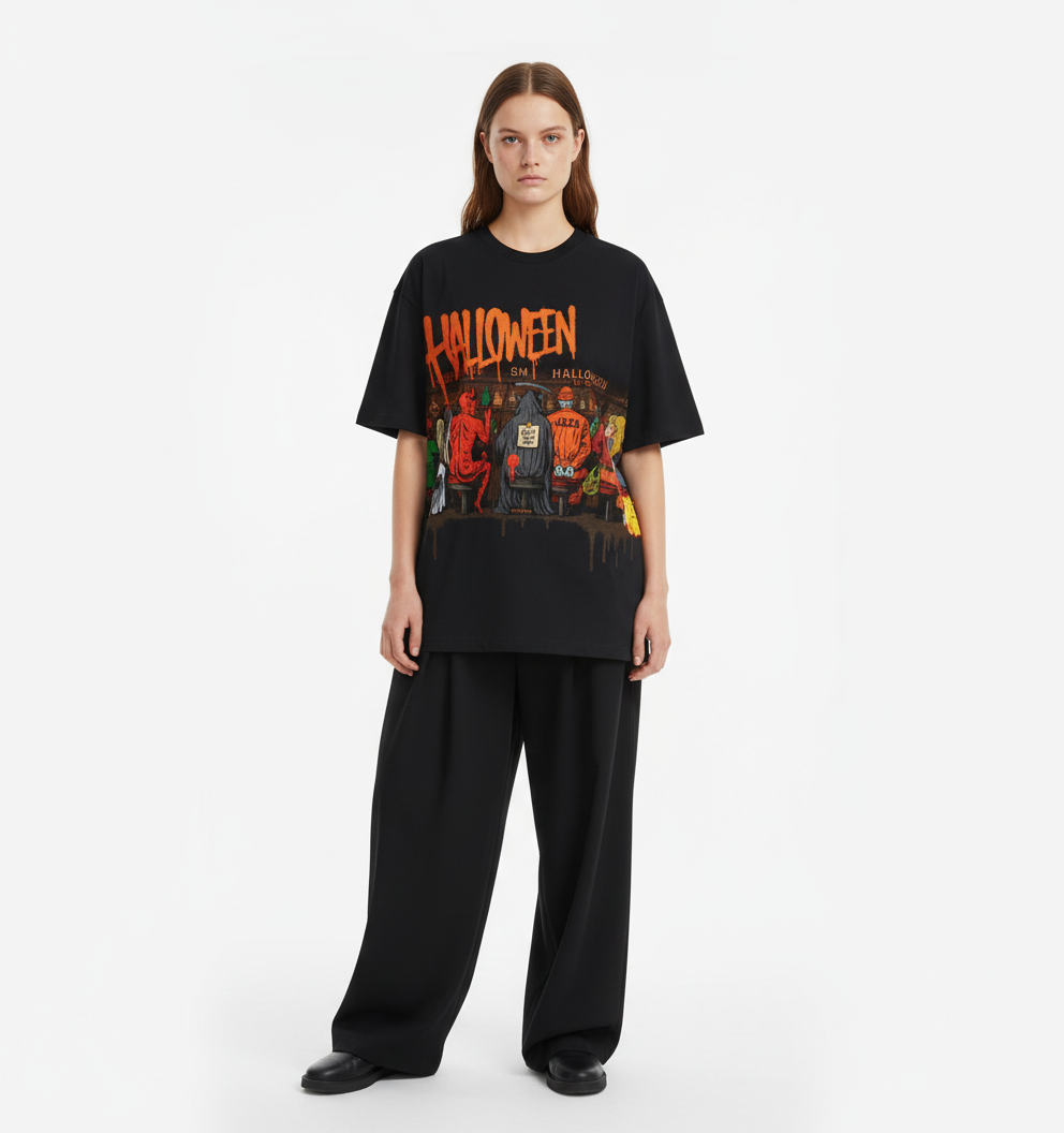 Streetwear Halloween Pub Party Gathering T-Shirt