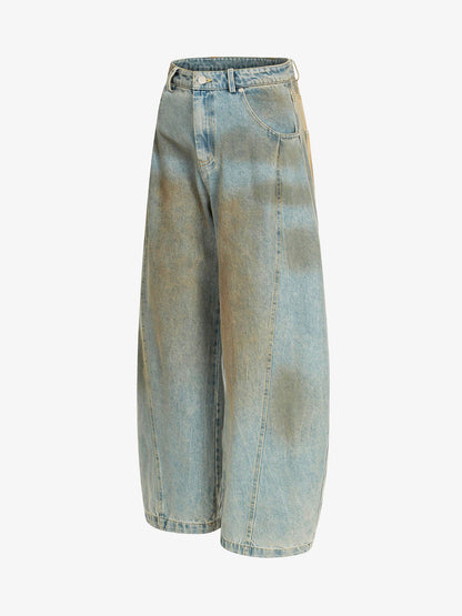 Street Deconstructed Spray Painted Machete Jeans 