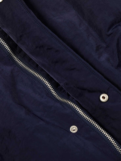 Street High-Neck Asymmetrical Placket Cotton Vest