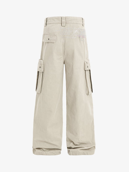 Cotton Blend Cargo Pants Wide Leg Utility Style with Multiple Pockets for Men and Women?