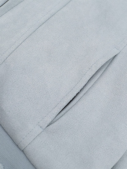 Suede Fur Hooded Slim Fit Jacket