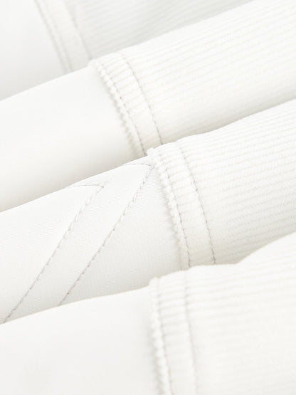 Embroidery Double-ended Zipper Bomber Jacket 