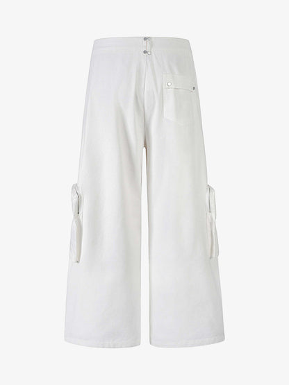 Street Metal Stud Zipper Multi-Pocket Workwear Casual Pants 