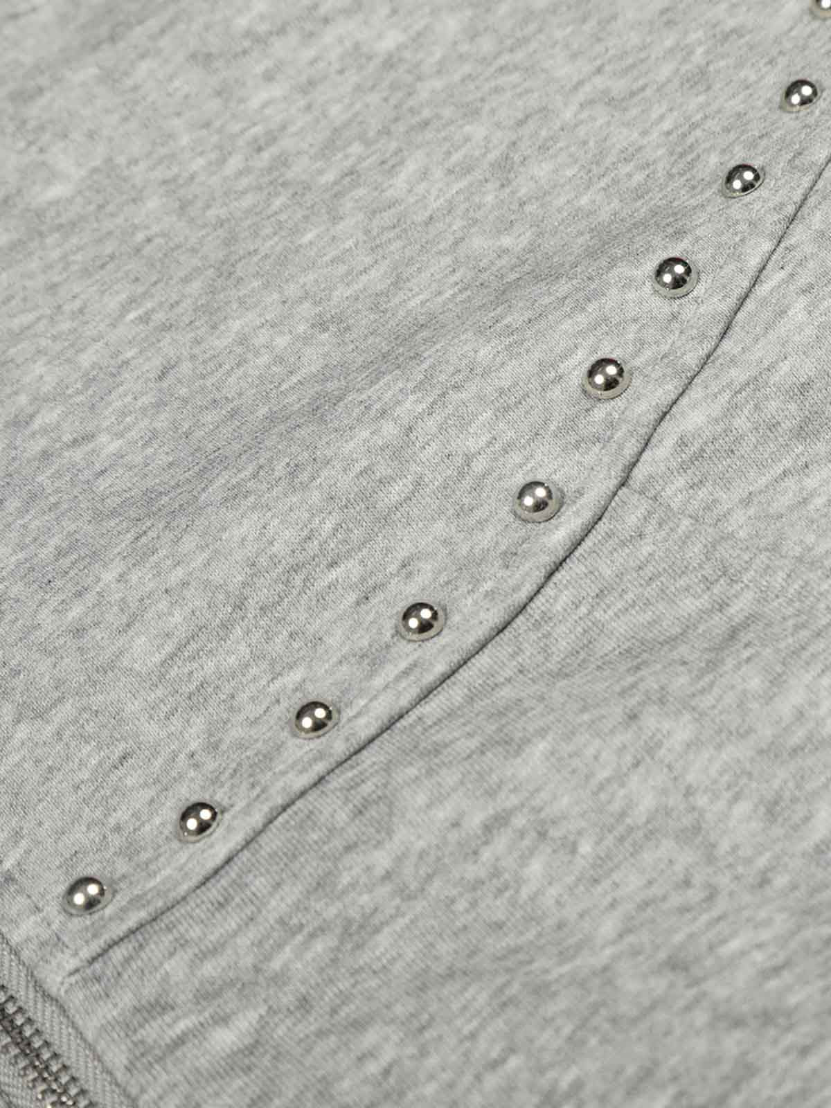 Rivet Detail Fleece Zip Up Hoodie