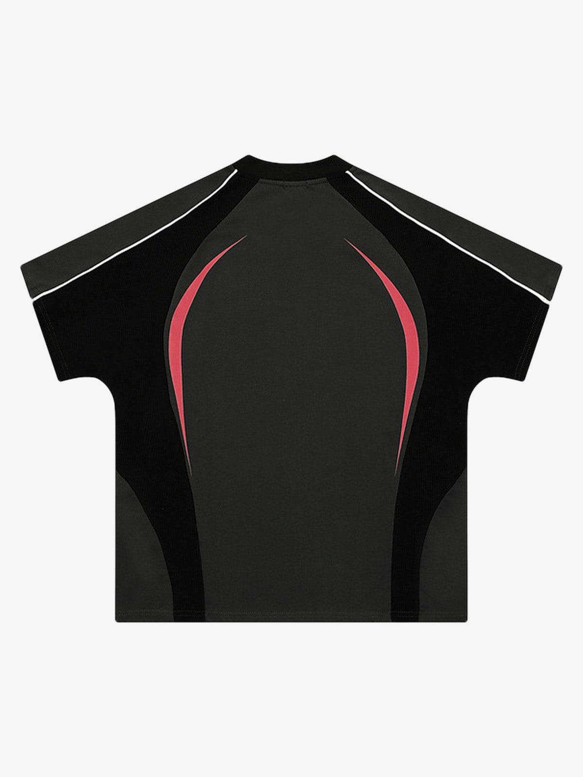 Contrast Color Stitching V-neck Short-sleeved T-shirt 