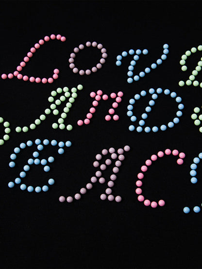 Stylish Hoodie with Embellished "Love and Peace" Design for Everyday Wear 