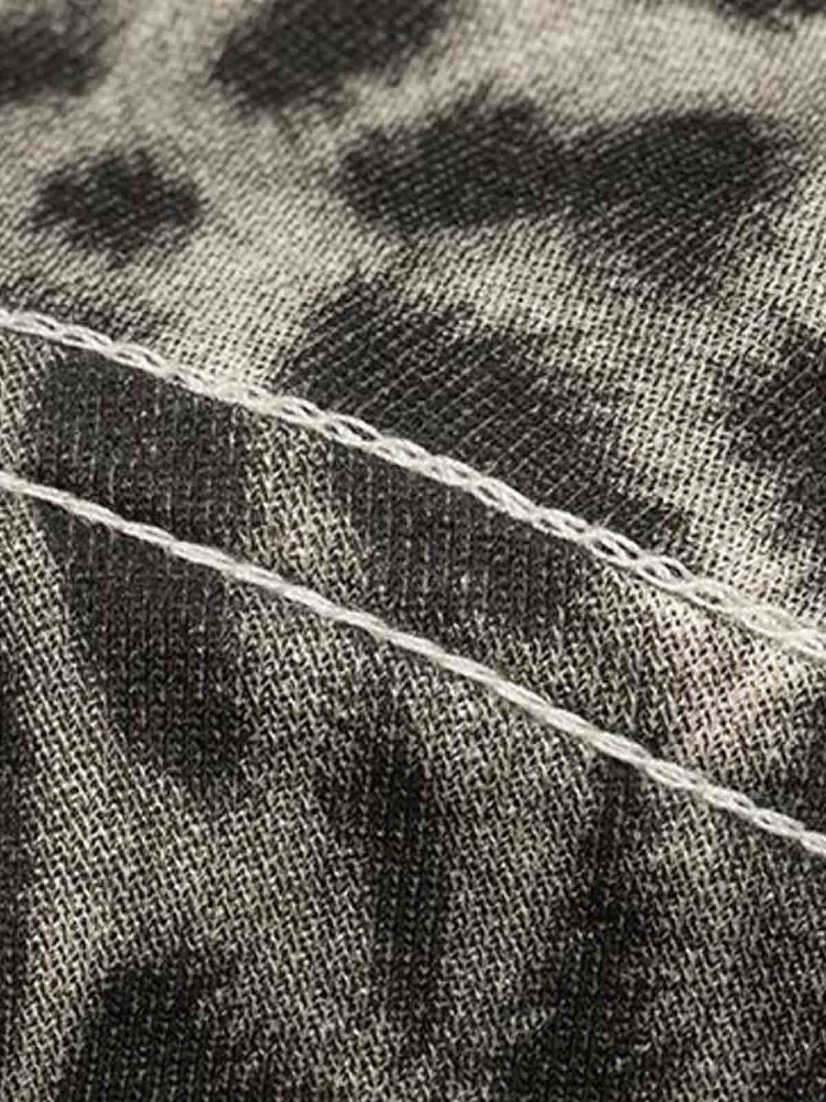 210G Cotton Leopard Print Oversized T-Shirt for Men Fashion Streetwear?