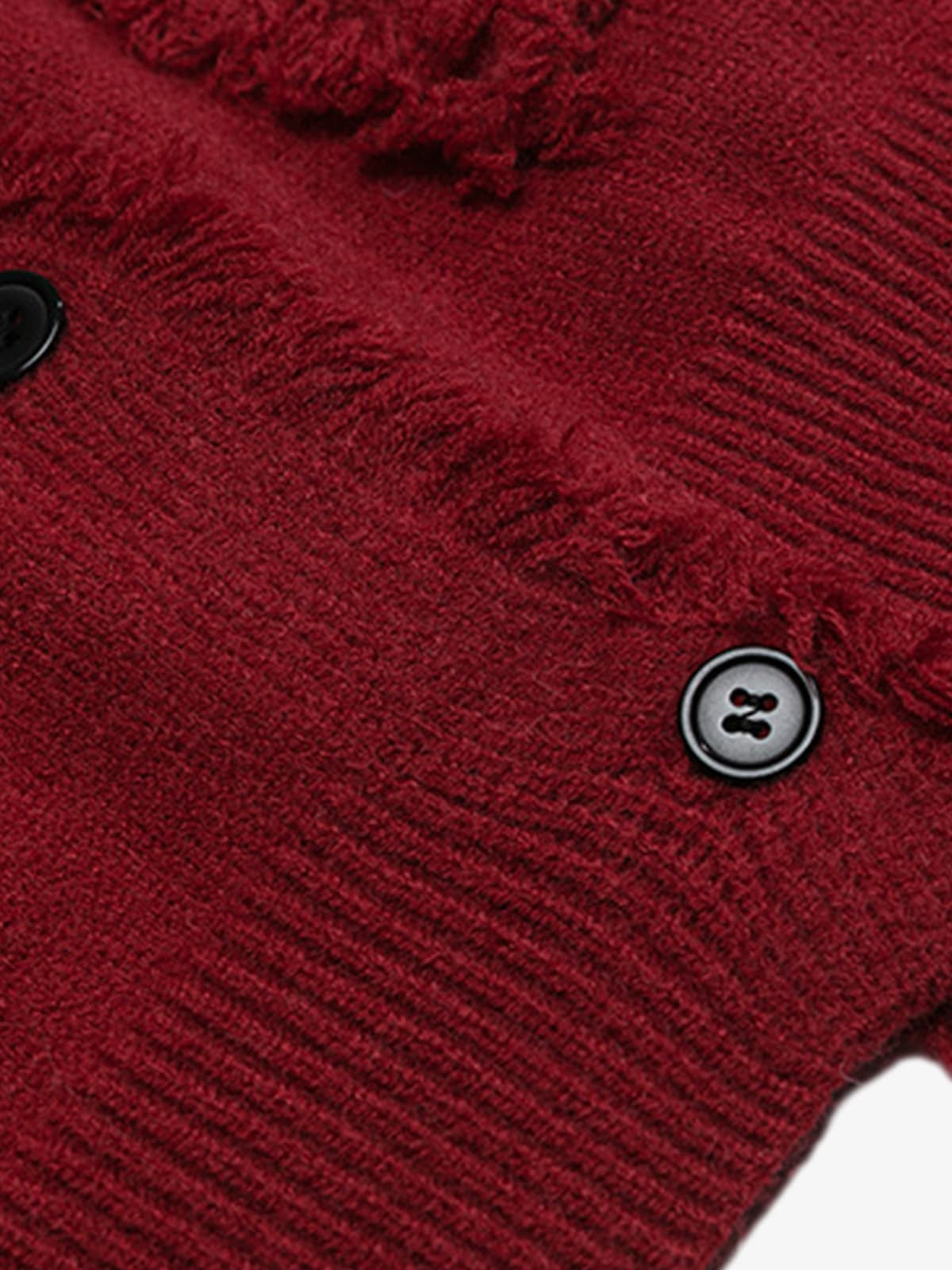 Vintage Frayed Edge Metal Logo Cardigan 