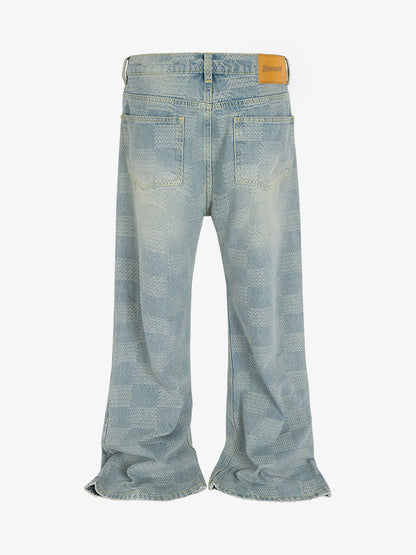 Checkerboard Distressed Jeans 