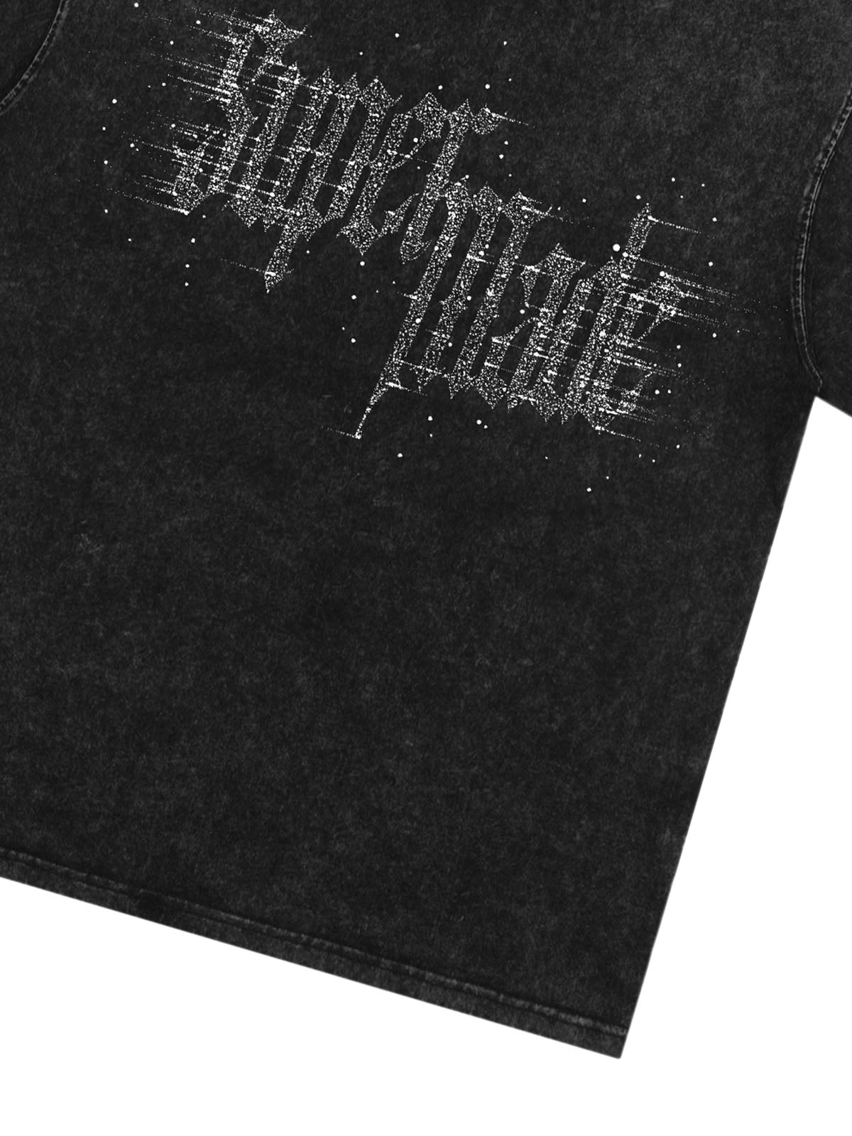 THE SUPERMADE Imitation Diamond Effect LOGO Graphic Tee with Bold Typography Design 