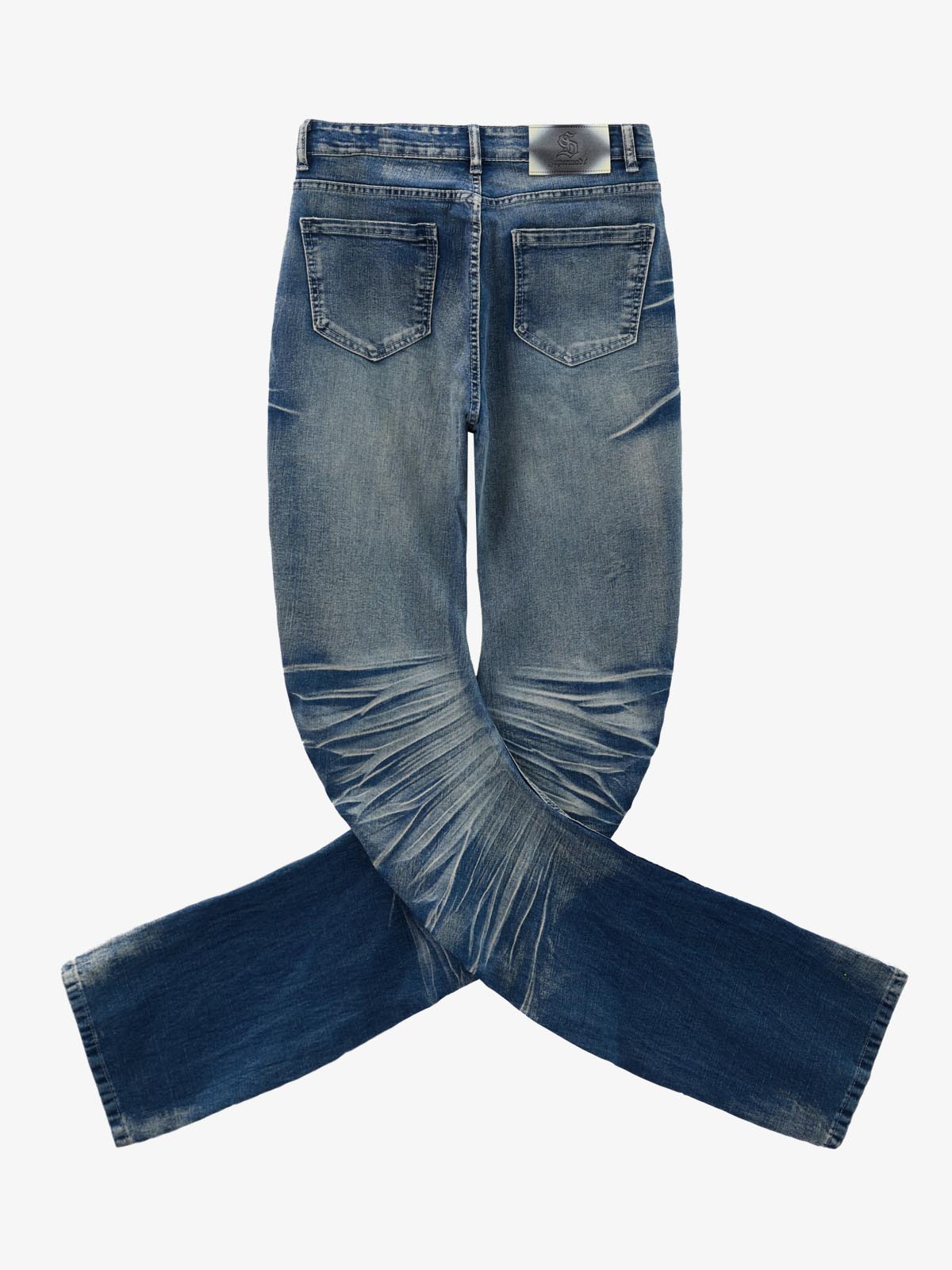 Black Denim Flared Jeans with Button Front High Waist Design?