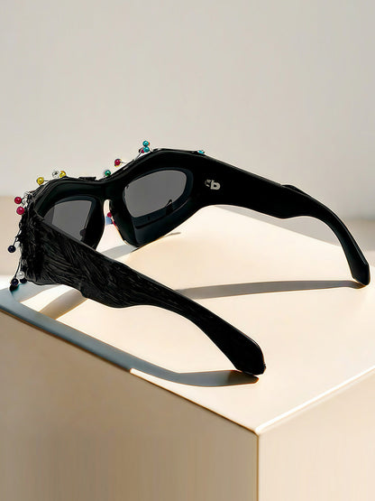 Hip Hop Punk Beaded Sunglasses