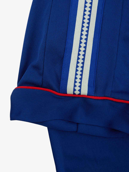 Supermade Color-Blocked V-Neck Embroidered Jersey Short-Sleeved?