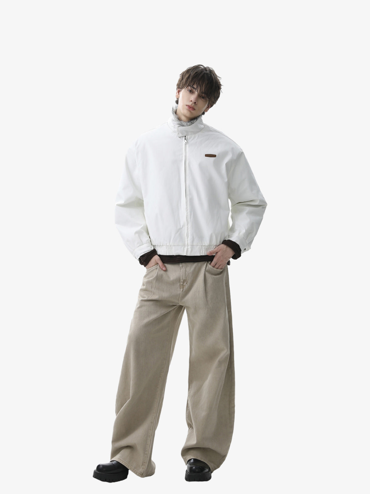 Stylish Winter Bomber Jacket with Faux Fur Collar - Perfect for Cold Weather 