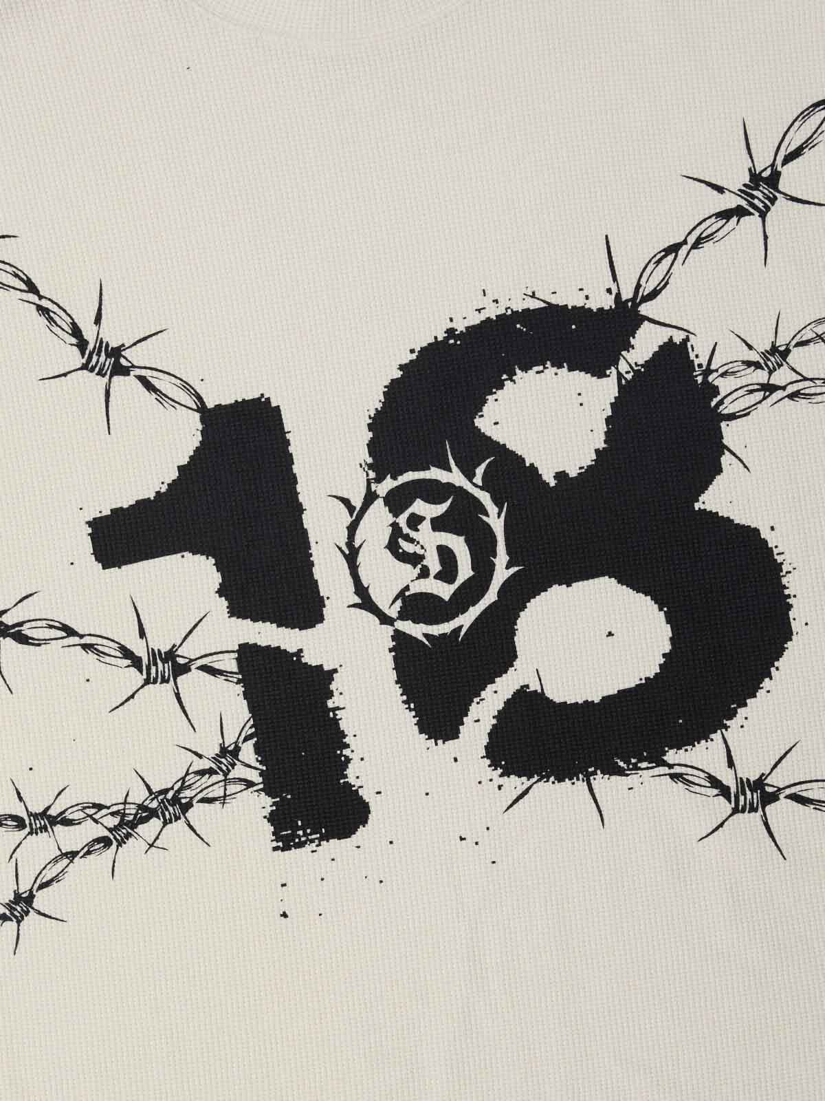 Supermade Waffle Thorn Print Sleeveless T-Shirt?