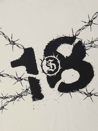 Supermade Waffle Thorn Print Sleeveless T-Shirt?