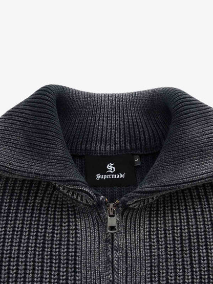 Vintage Chunky Zip Up Knit Jacket 