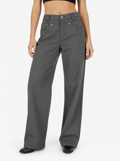 Pleated Deconstructed Tailored Pocket Casual Pants