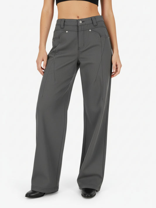 Pleated Deconstructed Tailored Pocket Casual Pants