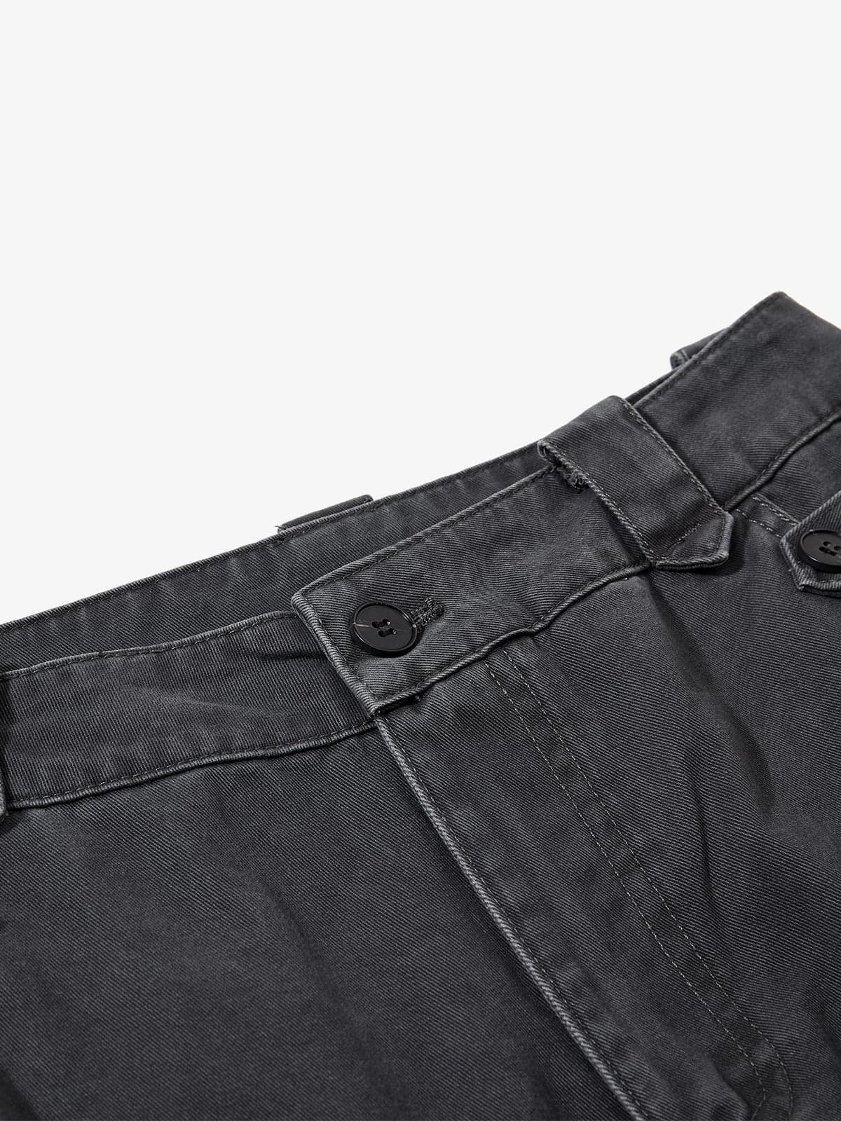 Cotton Blend Cargo Pants with Belted Straps and Multiple Pockets for Men and Women?