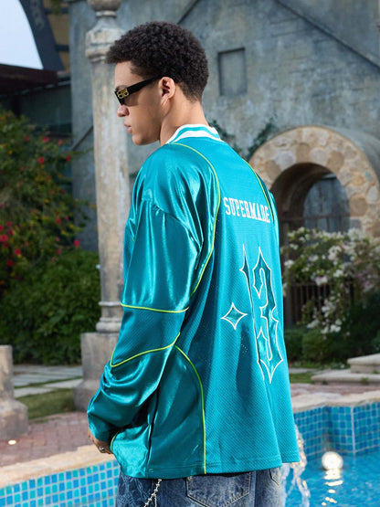 Supermade American Gothic Font Satin Mesh Jersey?