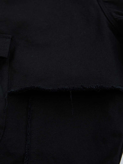 Supermade Retro Distressed Print Heavyweight Canvas Baggy Pants 