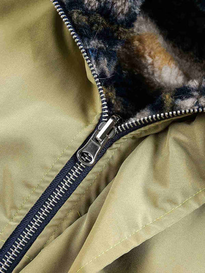 Winter Essential Faux Fur Trimmed Puffer Jacket with Arrow Buckle Design 