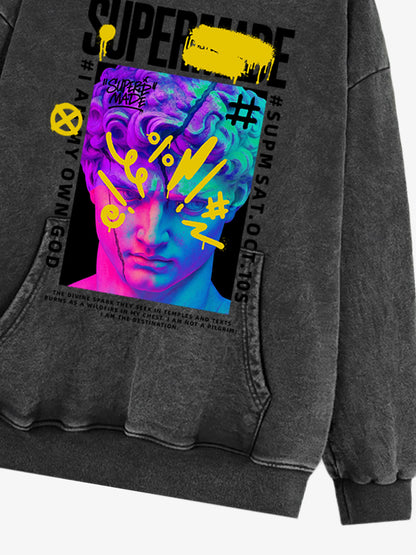 Thesupermade Cyberpunk Graffiti David Statue Hooded Sweatshirt 