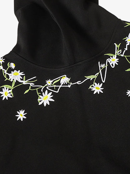 Floral Embroidered Hoodie for Men and Women - Trendy and High-Quality Design 