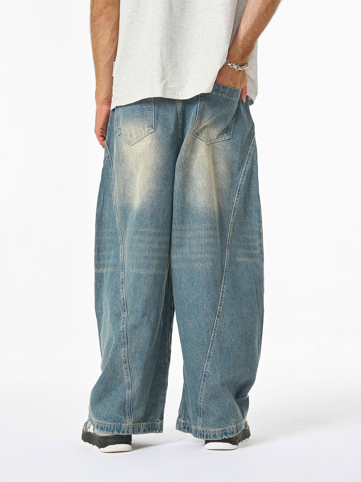 Washed Wide-Leg Balloon Jeans - 2301 