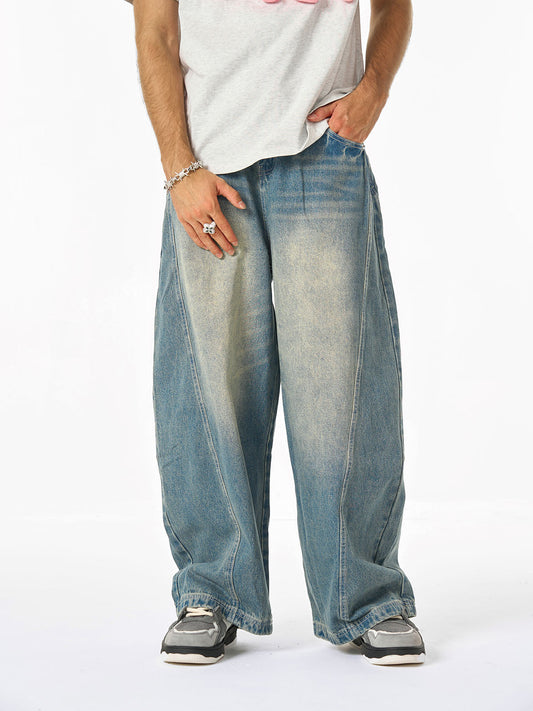 Washed Wide-Leg Balloon Jeans - 2301 