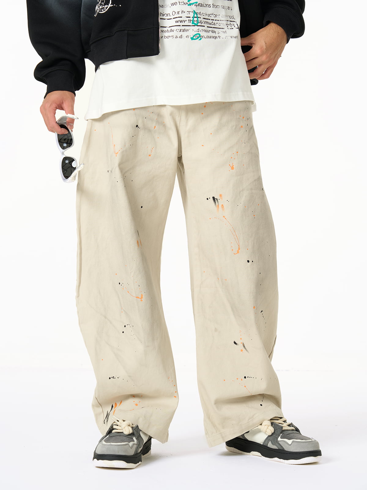 Retro Inkjet Dirty Dyed Barrel Pants 