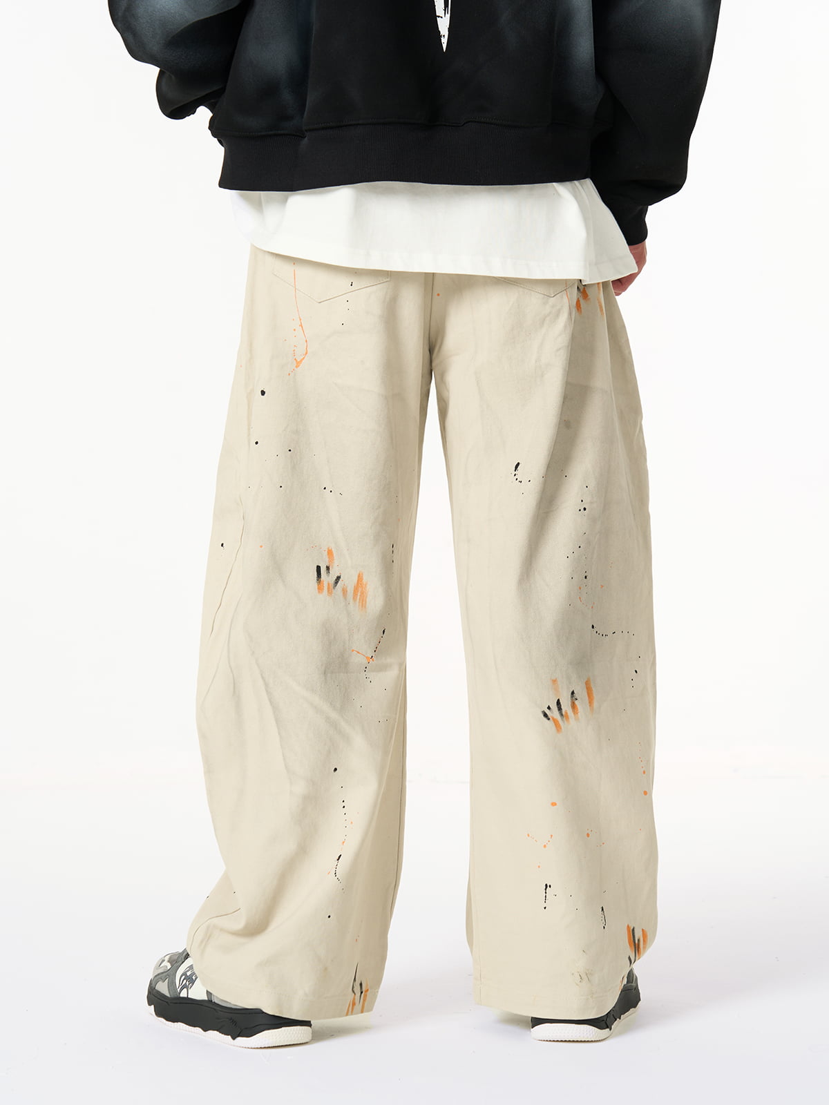 Retro Inkjet Dirty Dyed Barrel Pants 