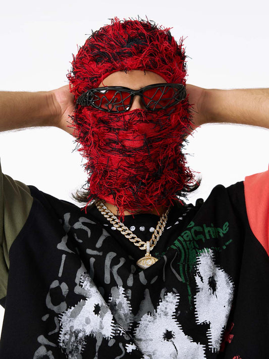 Contrast Color Patchwork Print T-Shirt 