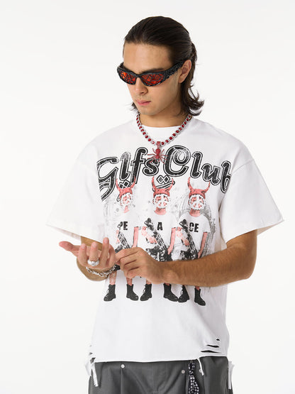 Graffiti Letters Devil Design Graphic T-Shirt 