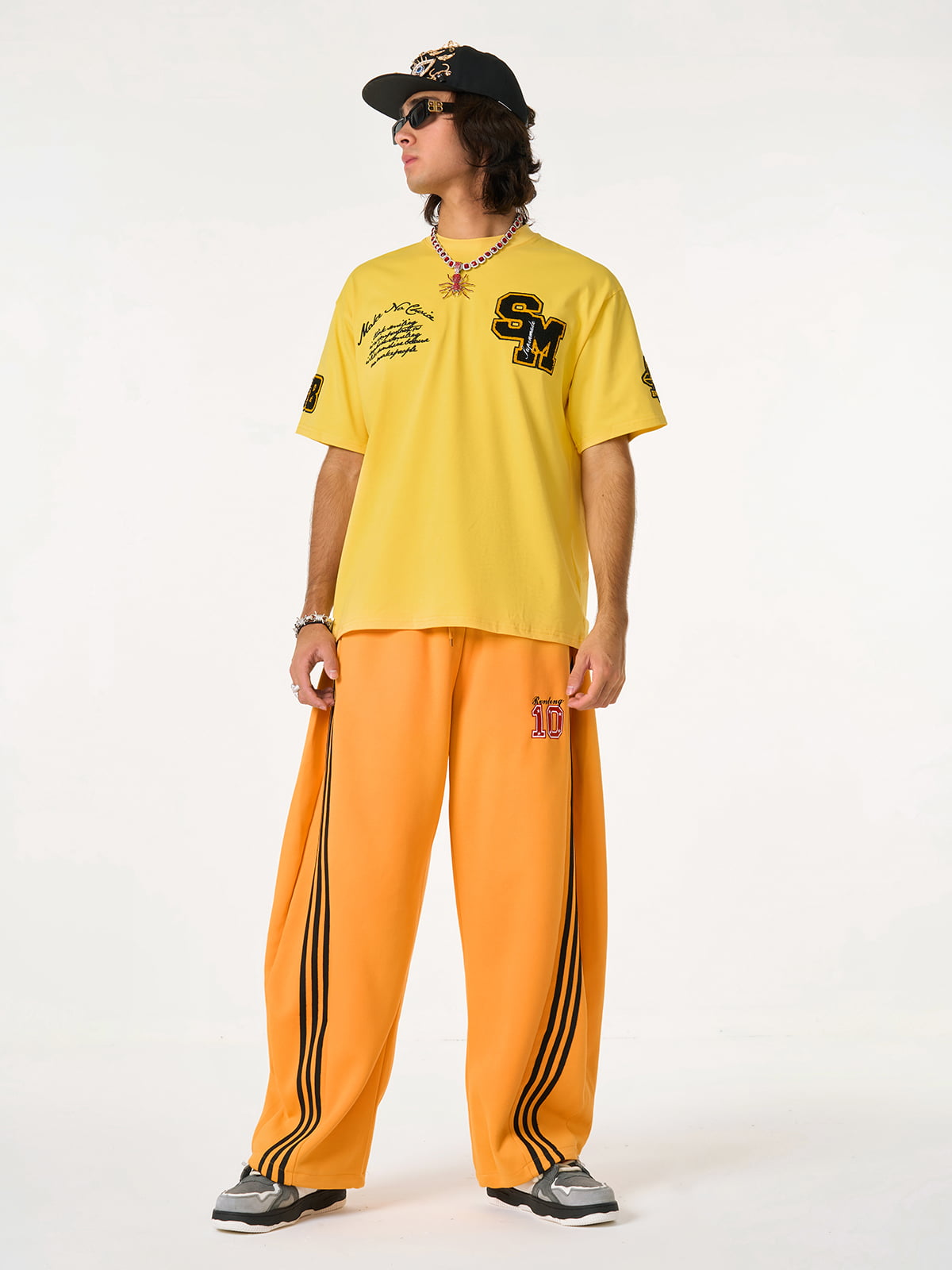 Retro Motorcycle Style Heavy Patch Embroidered T-shirt 