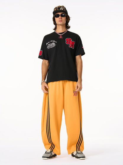 Retro Motorcycle Style Heavy Patch Embroidered T-shirt 