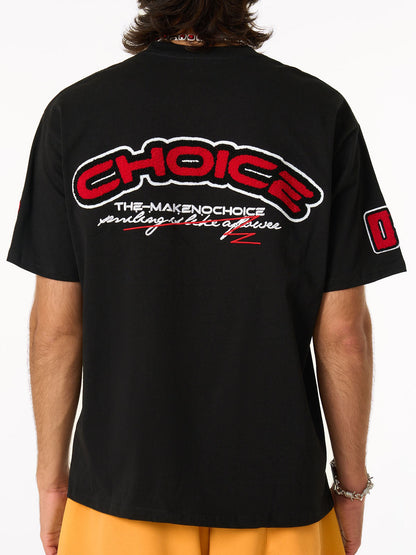 Retro Motorcycle Style Heavy Patch Embroidered T-shirt 