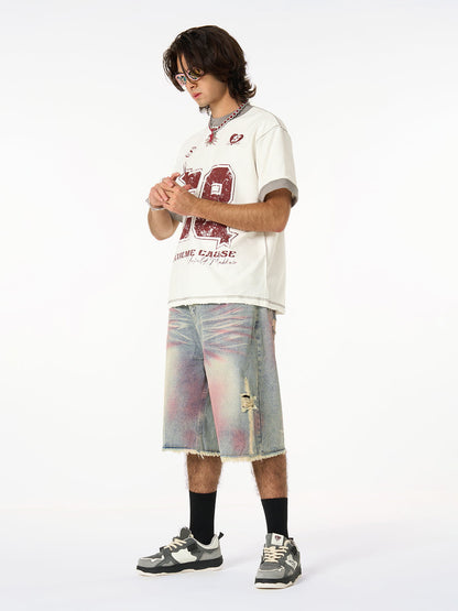 Distressed NO. 28 Jersey T-Shirt - 2442 