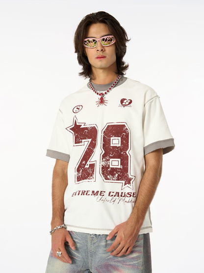 Distressed NO. 28 Jersey T-Shirt - 2442 