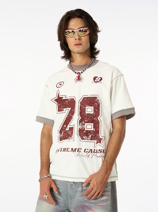 Distressed NO. 28 Jersey T-Shirt - 2442 