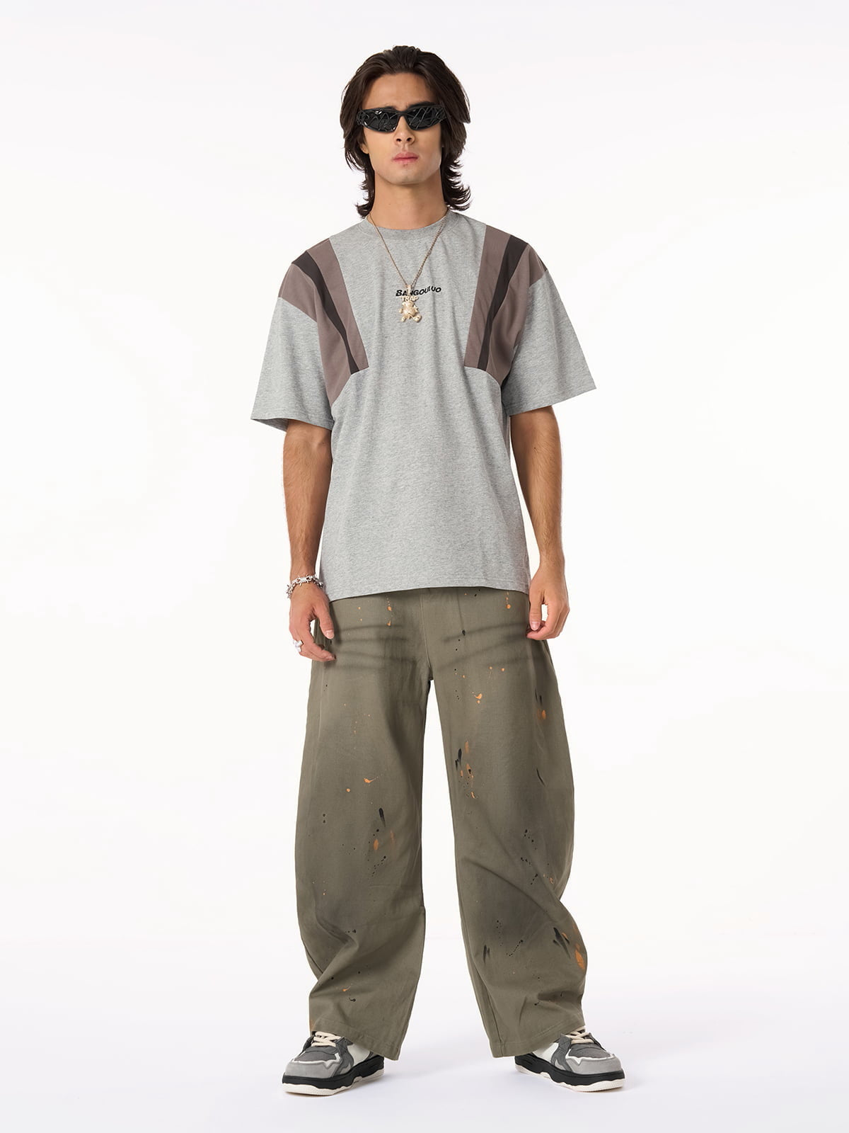 Retro Inkjet Dirty Dyed Barrel Pants 