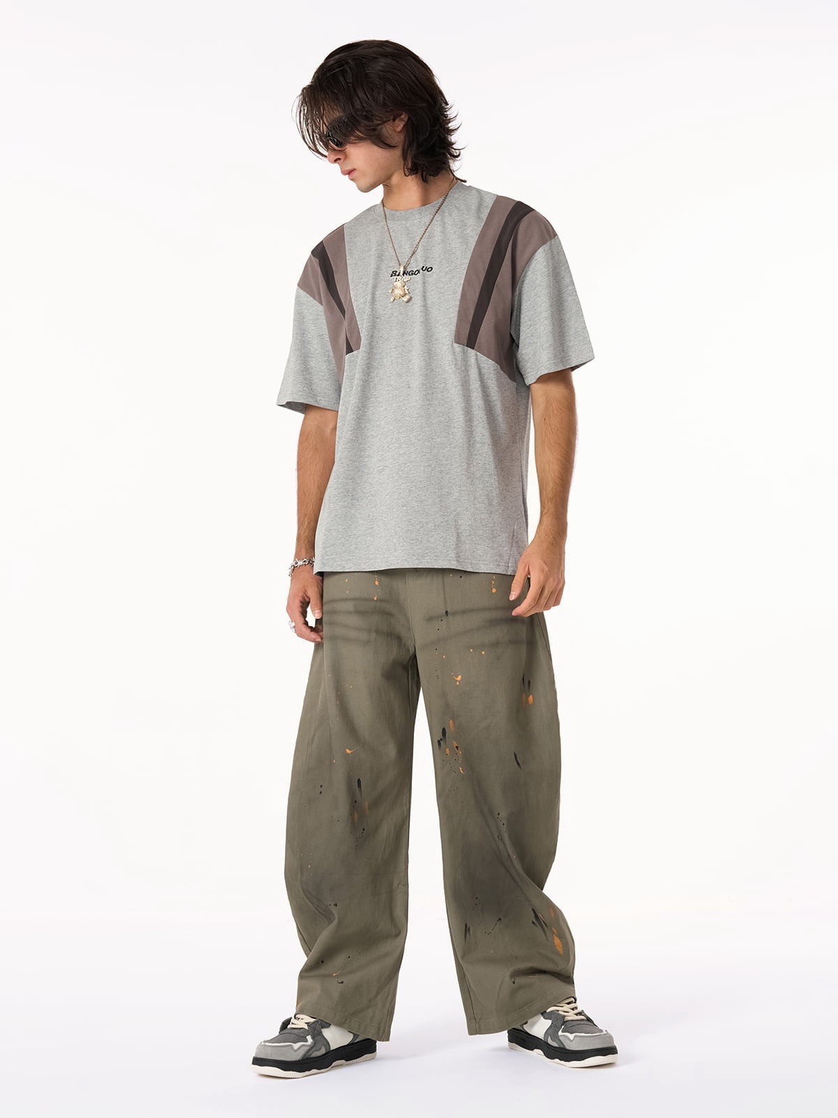 Retro Inkjet Dirty Dyed Barrel Pants 